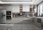 Modern Kitchen Cabinet With Marble Countertop And Solid Wood Door Material