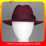T0061197 Sun Accessory customized winner fashion 100% wool felt fedora hats,