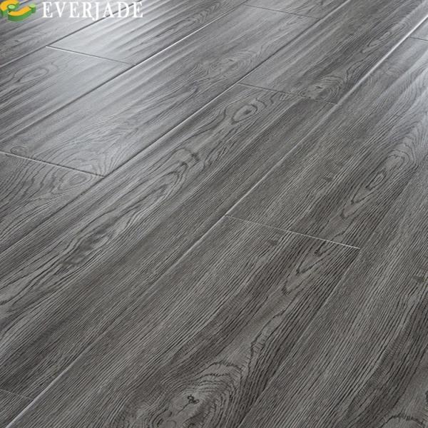 Eco-Friendly V Groove Laminate Flooring with V Groove Edge Style in Black Grey