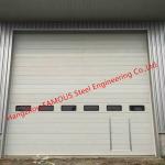 Full Vertical Lift Door Motorized Industrial Garage Doors With Transparent