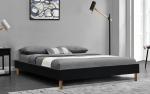 Contemporary King Upholstered Platform Bed King Assemble PU Leather 140x190Cm
