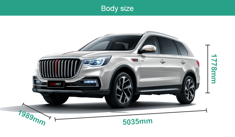 end Cars Hongqi HS7 Mid-large SUV Gasoline Plus 48V Mild Hybrid System HS7 LED Electric R19 5035*1989*1778mm Tire Size R19