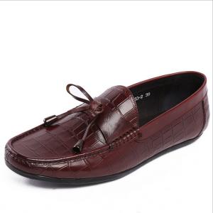 Wholesale Casual Mens Leather Loafers Anti Skidding  Moccasins Bow Tie Flat Shoes from china suppliers