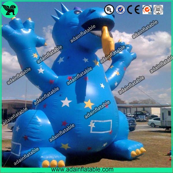 3m High Cute Blue Inflatable Dragon Cartoon For Giant Event , Event Inflatable
