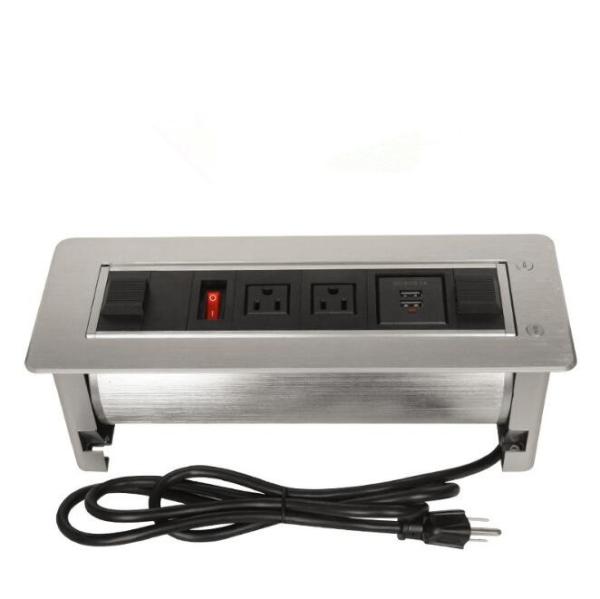 Multi - Functional Clamshell Flip Up Sockets / Office Desk Mounted Electrical