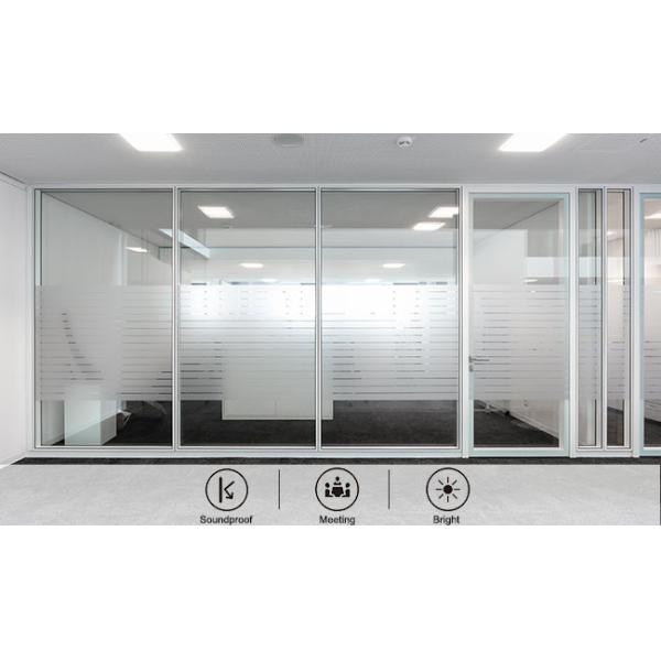 Soundproof Glass Partition Wall System Aluminum Profile With Tempered Glass