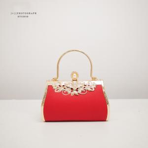 Wholesale 21*7*14CM High Grade Shiny Crystal Women Pearl Evening Handbag For Party Clutch Open from china suppliers