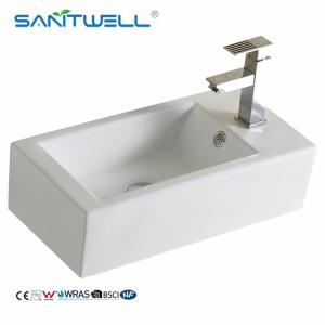 Wholesale AB8399 Wholesale factory matte color small size with faucet hole ceramic household hotel office lavabo sink from china suppliers