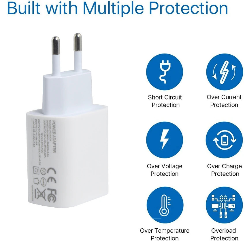 1A +1C European Power Charger for Phone 18W 20W Travel Adapter OEM/ODM