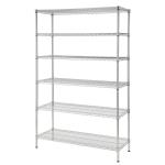 6 Layer Commercial Galvanized Food Storage Rack Adjustable Metal Shelving Units