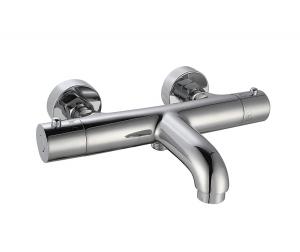 Wholesale Thermostaic Temperature Adjustable Bath Or Shower Spout Mixer Bathroom Chrome Color Brass Tap Faucet OEM Round Classical from china suppliers