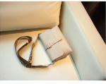 14cm Cream Leather Crossbody Bag Hasp Closure Square Sling Bag