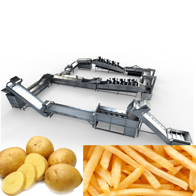 380V 304SUS Frying French Fries Production Line Energy Saving