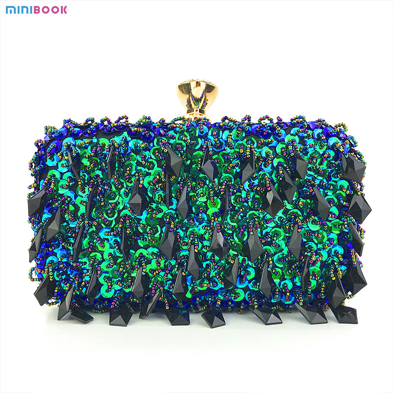 Stylish Sequins Clutch Purse for Ladies Party Luxury Style Wedding Beads Bag