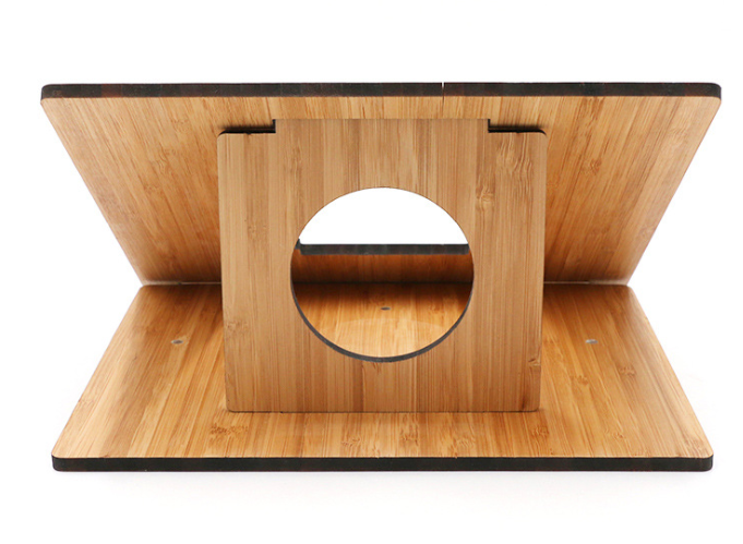 Amazon Creative Wooden Laptop Stand, Foldable Adjustable Computer Wooden MacBook Stand for Desk Portable Universal