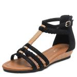 BS133 Wedge Sandals Female Summer Mid-Heel 2021 New Style Roman Shoes Fashion