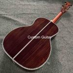 6 strings custom OEM solid wood acoustic OO guitar 38 inch body ebony bridge