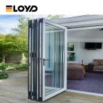 Stacked Bifold Collapsible French Doors Exterior Accordion Doors For Conservator