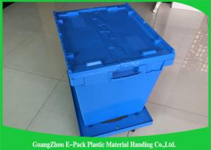 Wholesale Solid 50kgs Security Moving Plastic Attached Lid Containers Blue Color from china suppliers