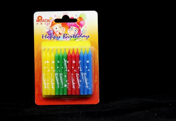 Quality Happy Birthday Letter Printed Decorative Cake Candles for sale
