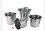 Round Stainless Steel Bucket 20 Litre 0.35mm Metal Wine Bucket