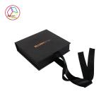 Foldable Jewelry Paper Gift Box Gold Foil Stamping Silk Insert OEM Service