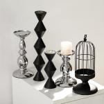 Religious Activities Retro Silver Metal Candle Holders for Home Restaurant