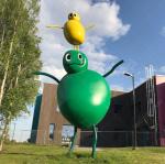 Stainless Steel Sculpture Color Painted Ant Cartoon Design