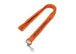 Orange Black Logo Personalized Lanyards With Pictures For Business License