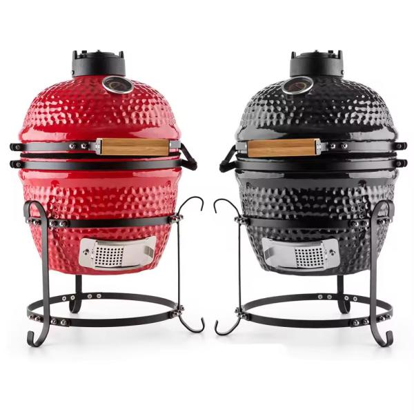 13 Inch Table Top Kamado Charcoal Ceramic Grill for Outdoor Camping Garden RV