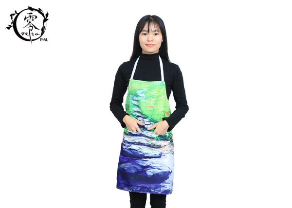 Custom Pastoral Oil Painting Apron Houseware Items , 3D Photo With Visible
