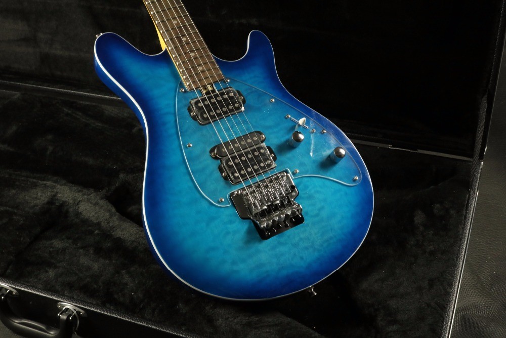 Mahogany body HsH pickups Quilted Maple Top single Binding Music Man olp Electric guitar Guitarra transparent pickguard