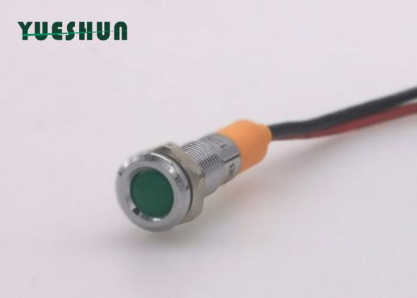 Pre Wired Metal Flat LED Indicator Light Yellow Panel Mount Pilot Lamp