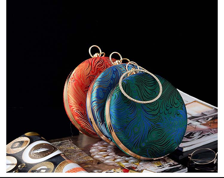 Round Ball Gold Glitter Crystal Luxury Hand Purse Diamond Metal Woman Ball Clutch Bag