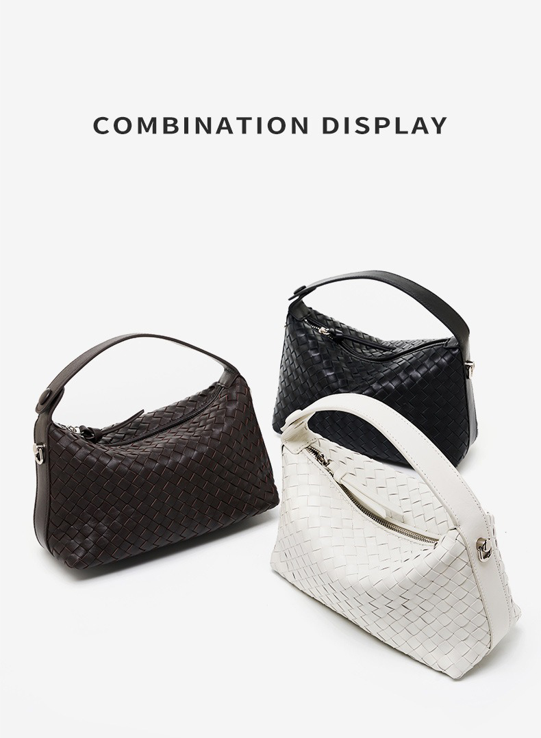 Other Pattern Type Genuine Leather Woven Purses For Ladies Chain Shoulder Messenger Bag