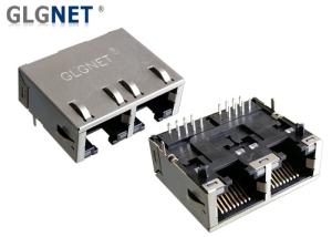 Wholesale 1 x 2 Ganged LAN RJ 45 Connector Side Entry Rj45 Female Jack Tab Down from china suppliers