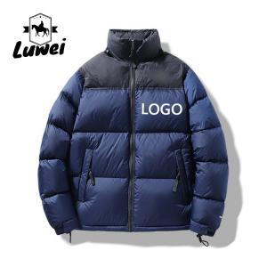 China Contrast Color Cotton Padded Jackets Zip Up Men Crop Down Base Coat on sale