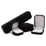 Customization Rectangle Black Flannelette Jewelry Box for Necklaces Bracelets