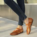 S435 Autumn Women'S Shoes 2020 New Single Shoes Retro Printing Convenient Word