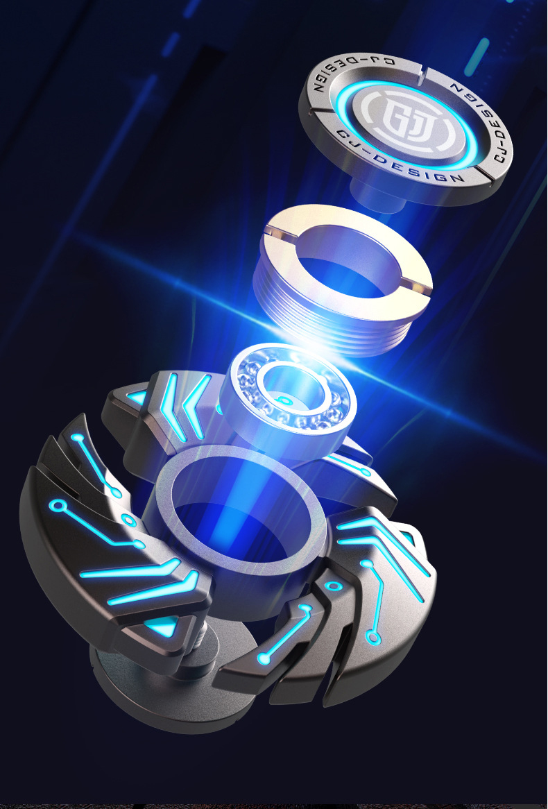 Fidget Spinner Puzzle Metal Finger Hand Toy for ADHD Stress Relief Unisex Luminous Light
