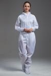 Anti Static ESD autoclavable cleanroom hooded white garment coverall with shoes