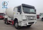 White Concrete Mixing Equipment Sinotruk 6M3 Mixer Tank Truck 6x4 White Color