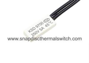 Wholesale 250V 5A KSD9700 45 Deg C Bimetal Thermal Protector For Heating Pad from china suppliers