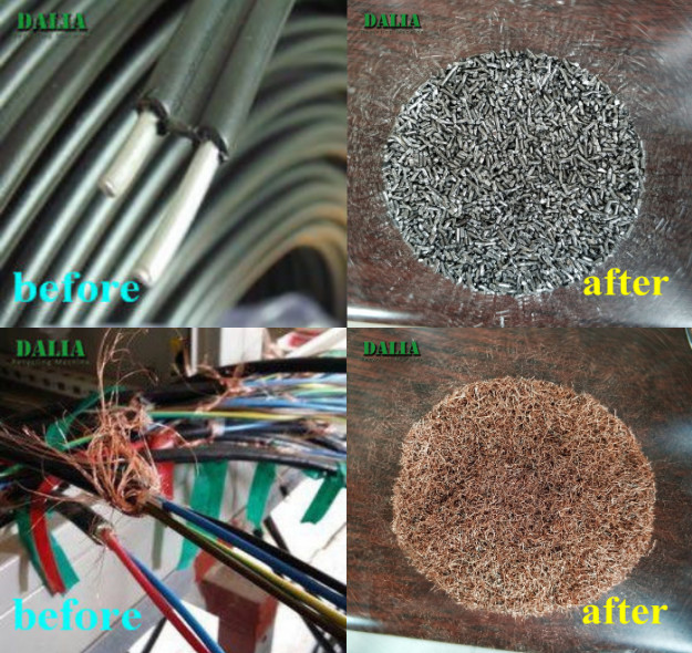 Copper Cable Shredder Scrap Cable Recycling Machine 99.9% Purity