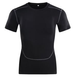 Wholesale Cycling Black Round Neck T Shirts Clothing High Flexibility Tight Sportswear T Shirts from china suppliers