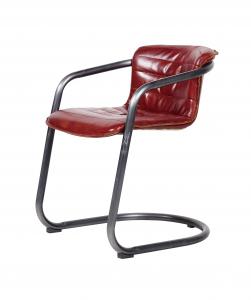 Wholesale Iron Frame Leather Dining Room Chairs , Oxblood Red Real Leather Dining Chairs from china suppliers