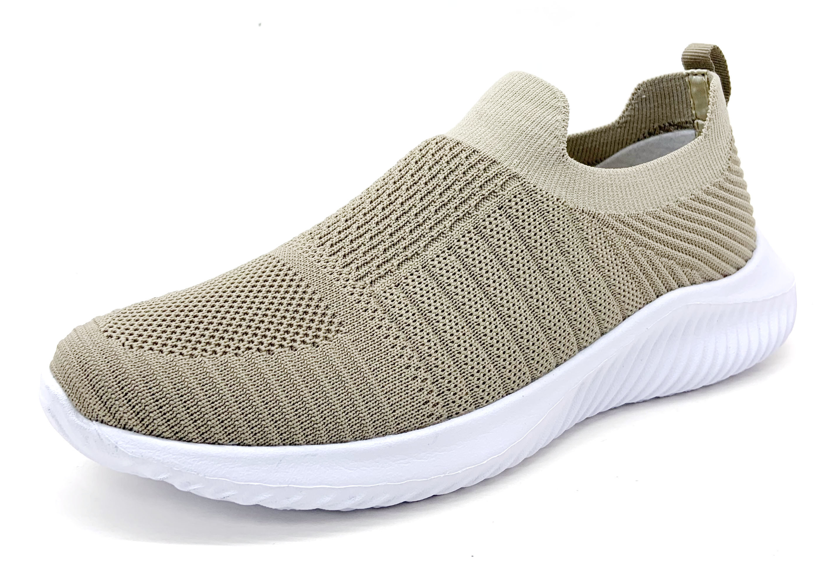 Comfortable Ladies Pull on Sneakers With Textile Lining Rubber Sole