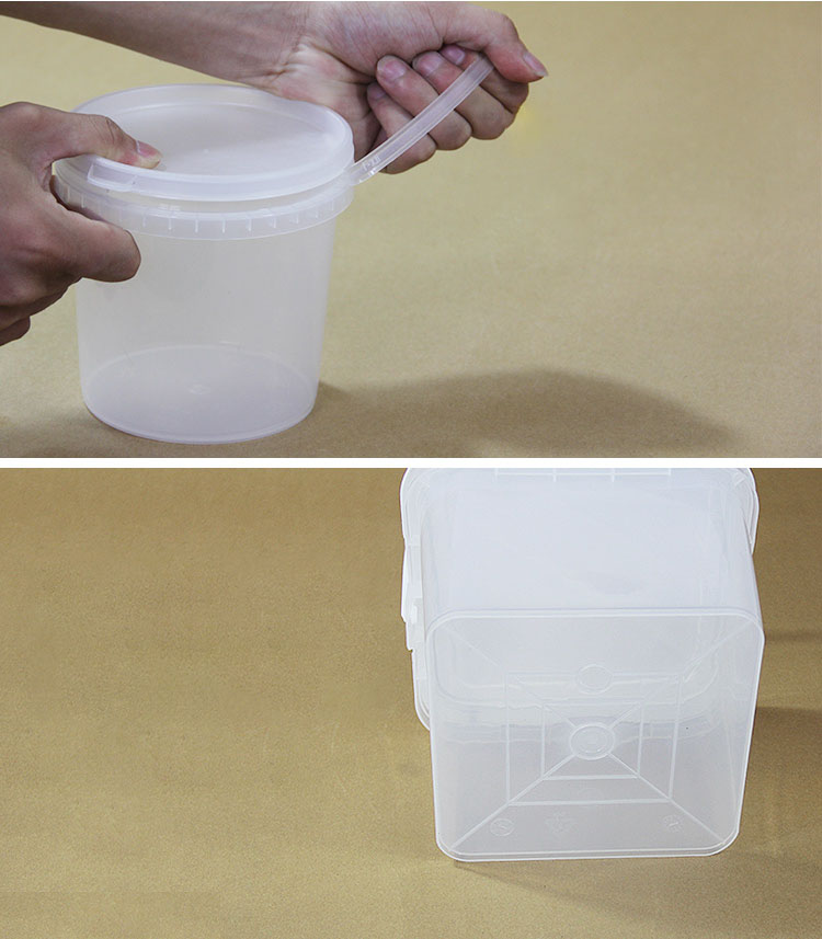 Transparent Multifunctional 3L Set Packing Plastic Bucket with Lid and Sealing Strip
