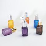 Flat Shoulder Glass Serum Dropper Bottle Eye Essential Oil Customized 50ml