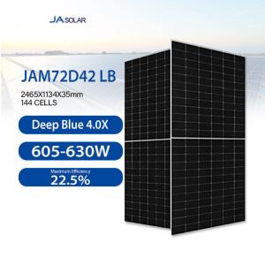 Wholesale JA Solar 605watts 610w 615w 620w 625w 630w N-type Bifacial Solar Panels 4mm 2 IEC Cable from china suppliers